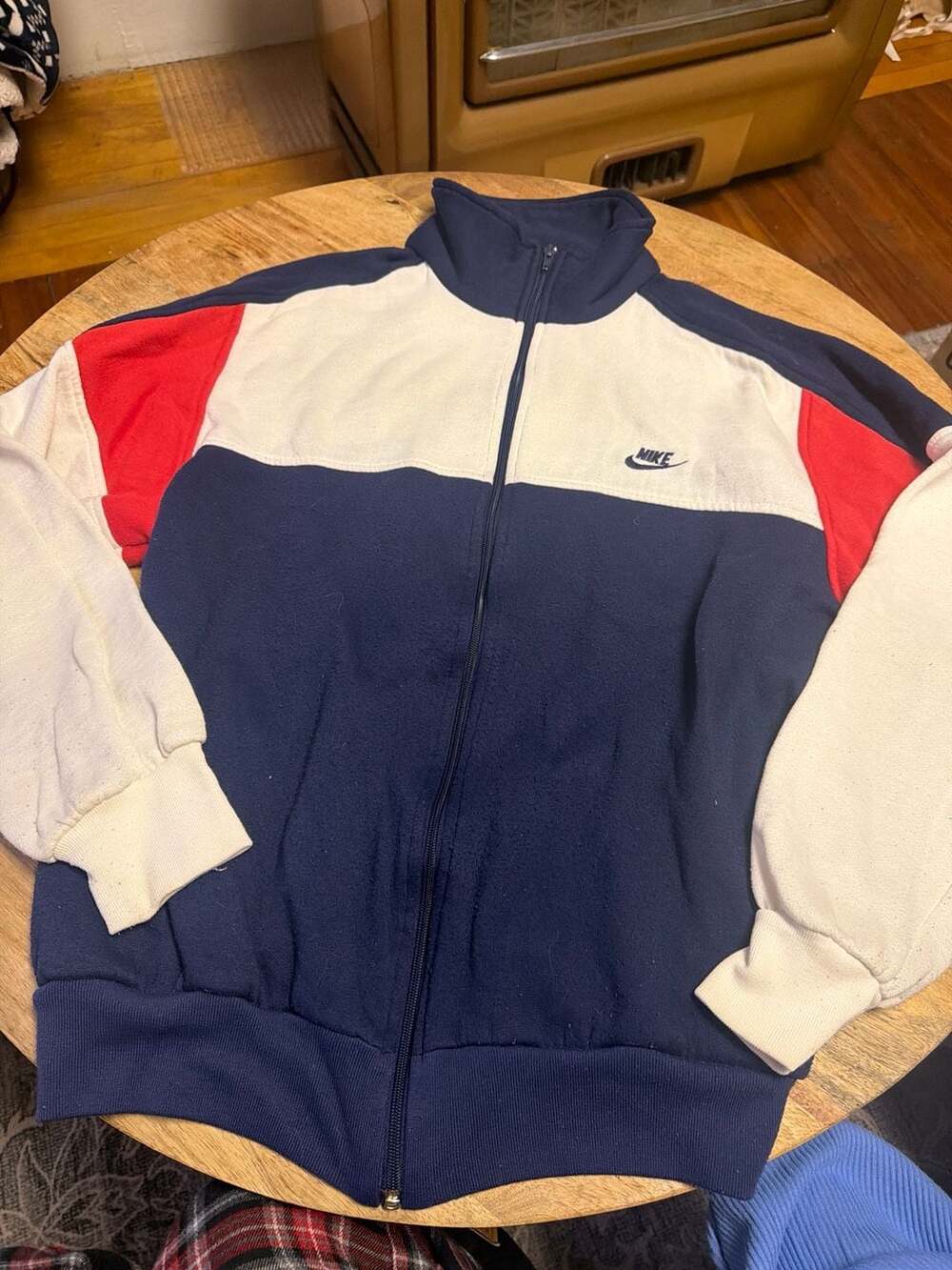 Vintage 80s Nike Grey Tag Colorblock Track Jacket Navy White Red